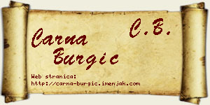 Čarna Burgić vizit kartica